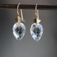 Large Rock Crystal Simple Bug Earrings Image