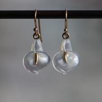 White Mother of Pearl Calla Lily Earrings Image