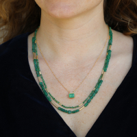 Emerald Roxy Pendant with Diamonds Image