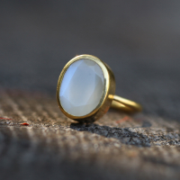 Burmese Moonstone Gold Ring Image