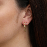 Large 18k Gold Twisted Hoop Earrings Image