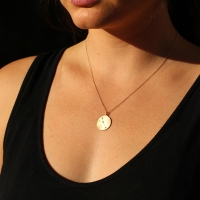 Aries 14k Gold Diamond Constellation Astrology Necklace Image