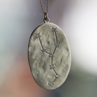 Taurus 14k Gold Diamond Constellation Necklace Image