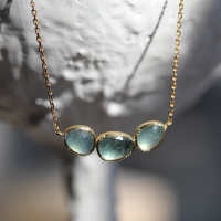 Triple Orbit Aquamarine Gold Necklace Image