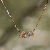 Engraved Starlight Half Moon Diamond Necklace Image