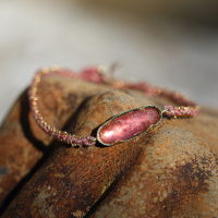 Icicle Pink Tourmaline Silk 18k Gold Bracelet Image