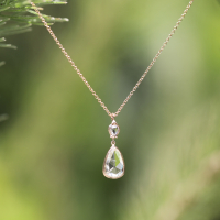 Rose Cut Diamond 18k White Gold Necklace Image