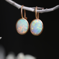 Opal 18k Rose Gold Lever Earrings Image