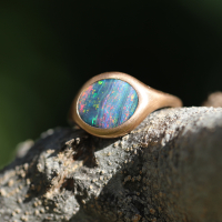 Australian Opal 18k Rose Gold Ring Image
