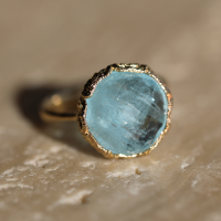 Aquamarine All 14k Gold Lace Ring Image
