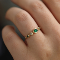 Green Tourmaline, Emerald, Yellow Tourmaline and Diamond Simple  Image