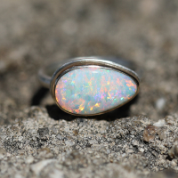 Teardrop Australian Opal ring Image