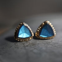 Rose Cut Labradorite Post Earrings Image