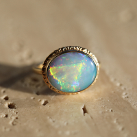 Mintabie Australian Opal Gold Ring Image