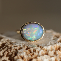 Mintabie Australian Opal Gold Ring Image