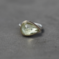 Teardrop Yellow Beryl Ring Image