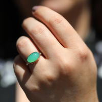 Small Oval Faceted Chrysoprase Image
