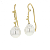 Long South Sea Pearl 18k Gold Earrings Image
