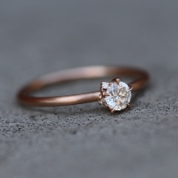 Diamond Solitaire 18k Rose Gold Ring Image