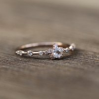 Diamond Snowflake Victorian Rose Gold Ring Image