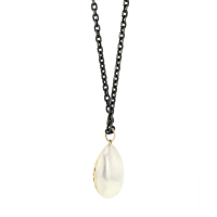 Double Almond Silver and Gold Long Necklace Image