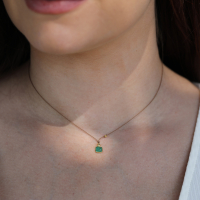 Emerald and Diamond Nylon Cord Necklace Image