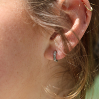 Small Diamond White Gold Hoops Image