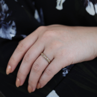Yellow Gold Band with Brown Diamonds Image