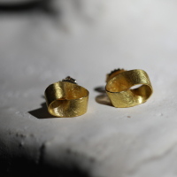 Gold Mobius Spiral Post Earrings Image