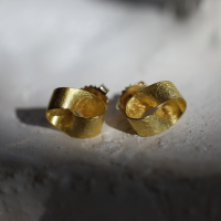 Gold Mobius Spiral Post Earrings Image