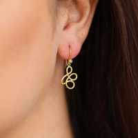 18k Gold Swirl Hanging Earrings Image