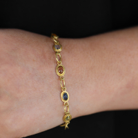 Multi colored Sapphire Gold Link Bracelet Image