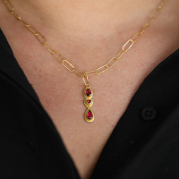 Mixed Shape Pink Tourmaline Gold Pendant (NO CHAIN) Image