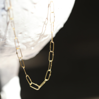 Handmade 18k Gold Oval Link Chain Necklace Image
