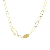 Handmade 18k Gold Oval Link Chain Necklace Image