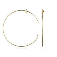 Extra Large Lightweight 18k Yellow Gold Hoop Earrings Image