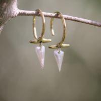 American Natural Pearl Bar Hoops Image
