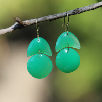 Chrysoprase Tiny Arp Earrings Image