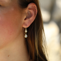 Double Diamond Solitaire 18k Gold Earrings Image