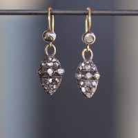 Antique Victorian Silver and Gold Diamond Earrings Image