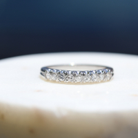 Vintage Platinum and Diamond Half Band Ring Image