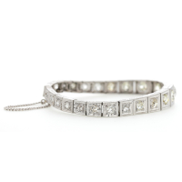 Vintage Platinum Diamond Link Bracelet Image