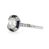 Platinum Diamond and Sapphire Vintage Ring Image