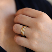 Diamond Eternity Half 18k Gold Band Ring Image
