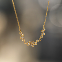 Diamond Cluster 18k Gold Necklace Image
