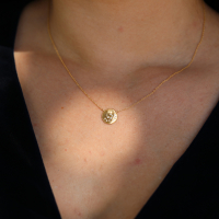 Large Dew Disc 18k Gold Necklace Image