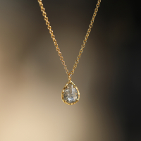 Teardrop Grey Diamond Necklace Image