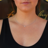 White Gold Diamond Button Necklace Image