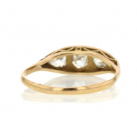 Antique Three Old Mine Cut Diamond Ring Image