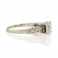 White Gold Solitaire Diamond Vintage Ring Image